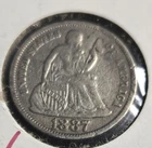 1887-S Liberty Seated Dime VF +