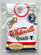 Whitesville Quali-T 2 Pack T-Shirt Off White Cotton 100 Heavyweight JP Mens L