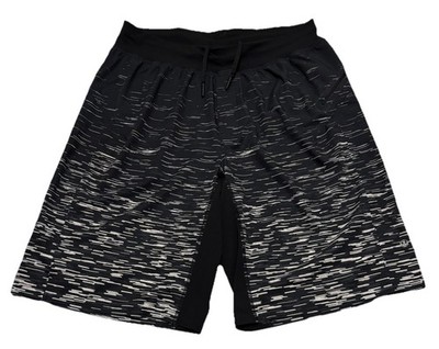 Lululemon Assert Shorts Men's M Black Gray Abstract Linerless 11'' Workout Gym
