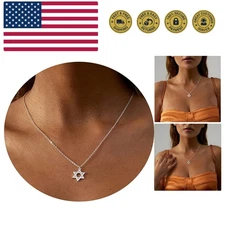 Dainty Moon and Star Pendant Necklace for Women 14K Gold Crescent Moon Long N...