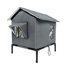 Elevated Feline House Pitched Roof Outdoor Feline House 600D Oxford Material