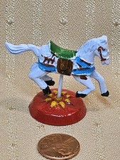 VINTAGE MINIATURE CAST IRON HAND PAINTED CAROUSEL HORSE FIGURINE