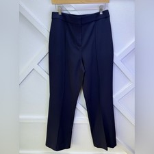 Tory Burch Wool Blend Twill Darted Front Pants Navy Size 8