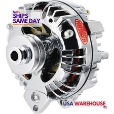 Powermaster 17509, One Chrome Mopar Alternator 95 Amp Double Pulley Performance