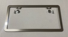 New Chrome Thin Border License Plate Frame With 2 Hole Top Mount Car Truck Suv