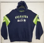 NFL Team Apparel Men's Medium Seattle Seahawks Team Colors Embroidered Hoodie