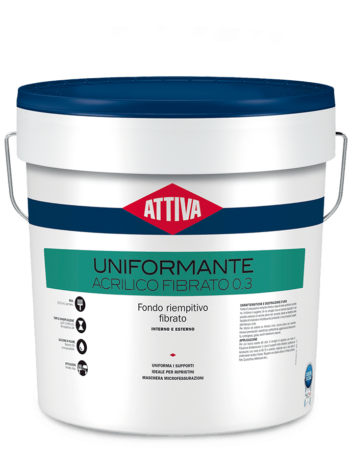 ATTIVA - UNIFORMANTE ACRILICO FIBRATO BIANCO LT 12,5