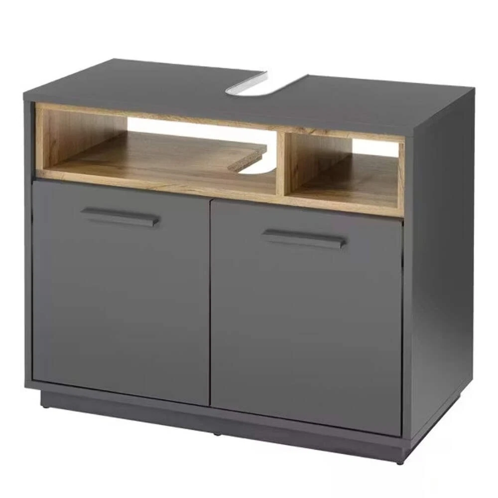 Mueble bajo lavabo MILANO 2 puertas - Grafit / Grafit Abs. roble salvaje ♻️
