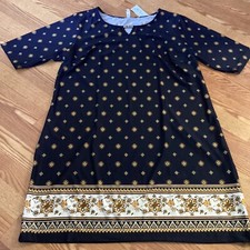 NWT  NY Collection Bandana Print Keyhole  3/4 Sleeve Dress Size 3X