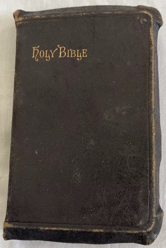 Bible Antique Book Nelson Old & New Testament Leather Binding Early 1900 B1