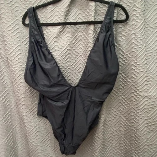 Zeraca One Piece Plunge Black Swim suit Size XL - Picture 2 of 4