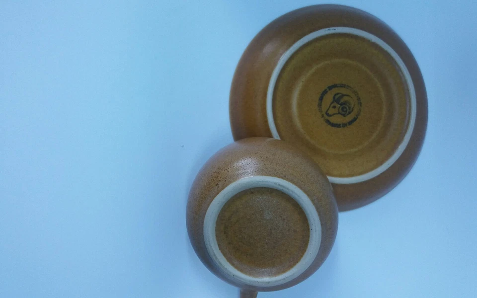 DENBY RAMS HEAD BROWN CUP AND SAUCER - Image 3 of 3