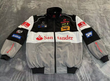Adult F1 Racing Jacket, Mercedes-Benz Jacket Grey,Ebroidered Cotton Padded