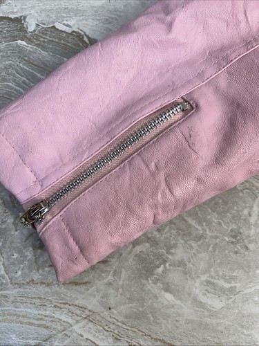 Outdoor Habitat Child 3T Motorcycle Biker Jacket Embroidered Emma Pink Leather - Picture 11 of 11