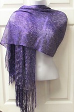 Dark Purple Mesh Sparkle Shawl Wrap Wedding Bridal Formal Evening Prom  1024