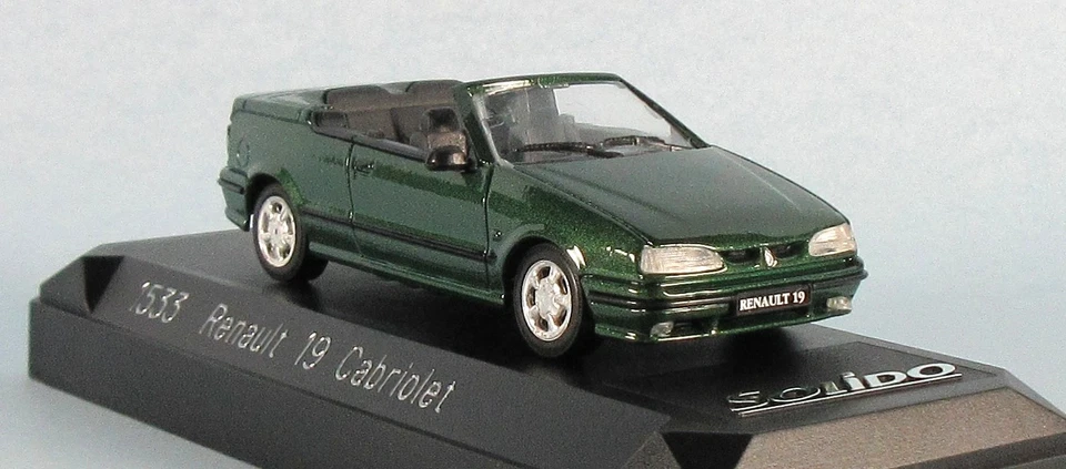 SOLIDO 1991 Renault 19 Cabriolet (Green Met.) 1/43 Scale Diecast Model NEW RARE! - Image 3 of 4