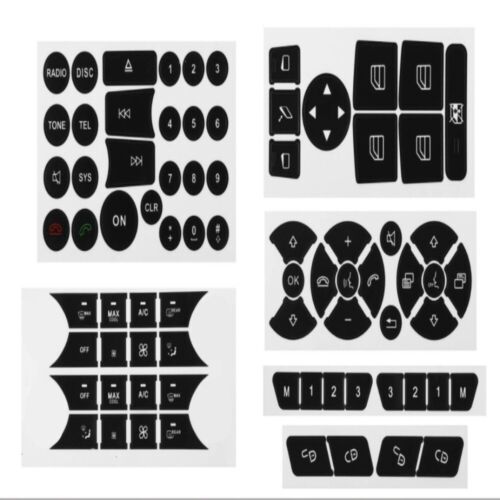 6Sheets Black A/C Central Control Button Stickers  for Mercedes Benz 2007-2014 - Bild 1 von 7