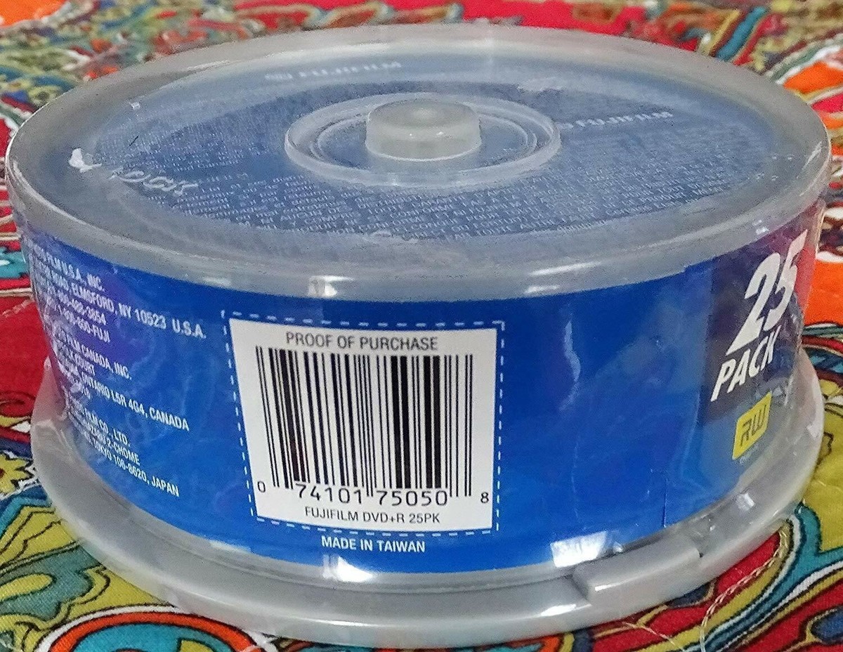 Fuji Film 25 Pack Dvd 4.7 gb/go 120 Minutes DVD-R New And Sealed