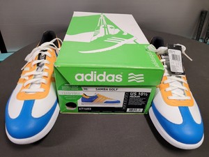 ADIDAS SAMBA LIMITED EDITION 10.5 GOLF SHOES BLUE / ORANGE / WHITE NIB  1310/1950 | eBay
