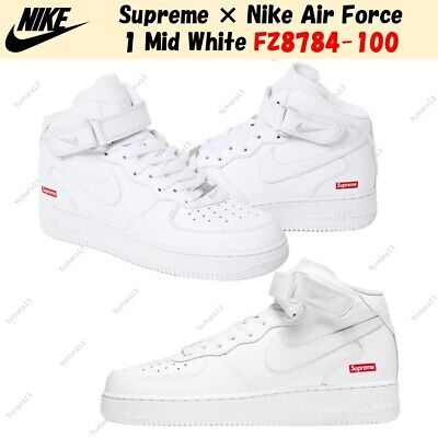 Supreme × Nike Air Force 1 Mid White FZ8784-100 US Men's Supreme × Nike Air Force 1 Mid White FZ8784-100 US Men's