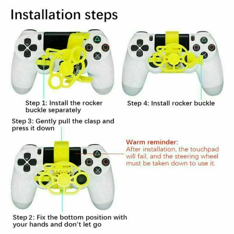 PS4 Controller Mini Steering Wheel Upgrade for PS4 Racing Game