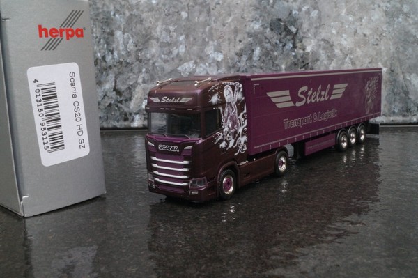 "Herpa -Scania Cs 20 Gardinenplanen Sattelzug Stelzl\" Neu Ovp 1:87 Exclusiv"-image