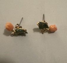 New Carved natural angel skin coral & jade 14...