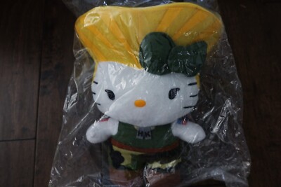 NEW Toynami STREET FIGHTER x SANRIO GUILE 10'' Plush Hello Kitty Capcom NWT BAG