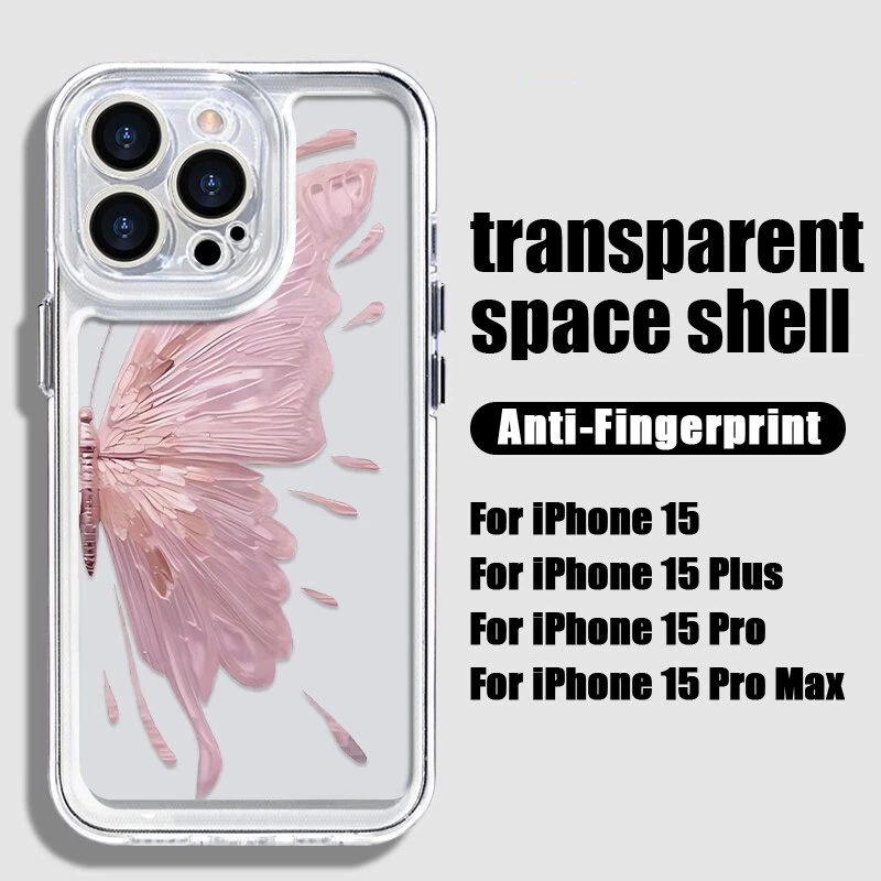 Case For iPhone 16 15 14 13 12 Pro Max Mini XR Clear Soft Girl's Butterfly Cover - Image 2 of 4