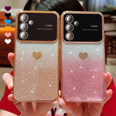 Bling Plating Clear Case Camera Lens For Samsung Galaxy A13 A24 A52 A53 A54 