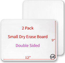 Small Dry Erase Board 9x12 2 Pack Mini White Board for Kids Students, Doub
