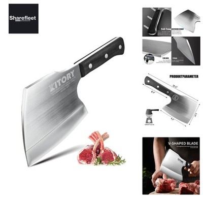 Hackmesser Extrem Scharf für Fleisch und Knochen, 0,83KG schweres Hackbeil Me...