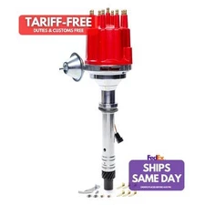 Pertronix Ignition D300711, One Billet Distributor Chevy V8 - Red Male Cap Perfo