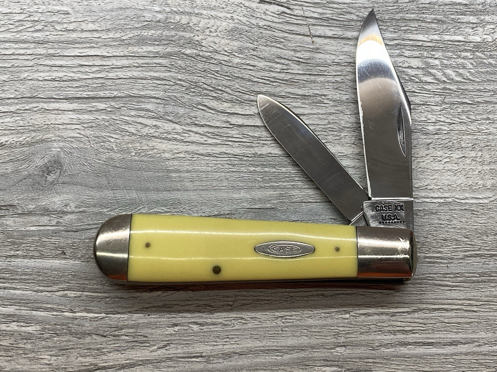 Case XX USA 9 Dot 1971 Swell End Heavy Jack Yellow Knife 3299 1/2 - Near Mint!