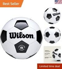 Wilson Traditional Soccer Ball Size 5 - Durable Black/White Design for Adults