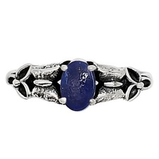 Natural Lapis Lazuli - Afghanistan 925 Sterling Silver Ring s.6 Jewelry R-1746