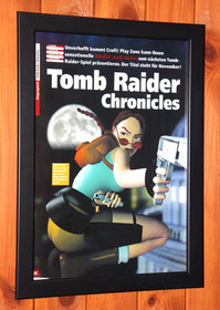Tomb Raider Chronicles Dreamcast PS1 Promo Mini hoja publicitaria p&oacute;ster p&aacute;gina publicitaria enmarcada