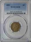 1859 Indian cent, PCGS XF45