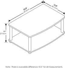 2-Tier Elevated TV Stand, French Oak Grey/Black, High Quality