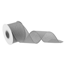 Burlap Ribbon Wired Edge Ribbons Gray 2-1/2 Inch x 10 Yards with Roller