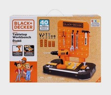 Black  Decker Junior Tabletop Workbench Tool Set Drill Wrench 40pc Toy