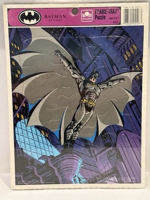 BATMAN RETURNS vintage frame tray jigsaw puzzle 1992 SEALED GOLDEN