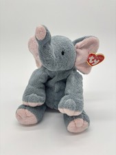Ty Pluffies Winks Gray Elephant Plush Stuffed Animal 10" with TAG 2002