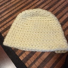 Crocheted Child  s Yellow Hat Beanie Handmade Vintage 6-12 Mo