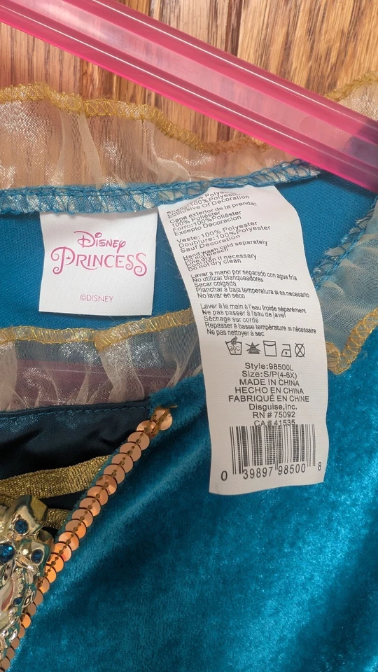 Nuevo Disfraz Princesa Disney Mérida Valiente Halloween Disfraz Niño S(4-6) Foto 3 de 4