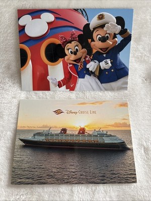 Disney Cruise Line Mickey Minnie Cruise Ship 6'' x 4 3/4'' Postcards Vintage Y2K