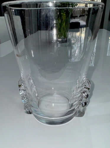 Large Steuben Art Glass Vase Pinch Scroll Urn for Flowers Signed Art Deco Modern