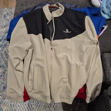 Pebble Beach Performance Zip Up Mens Jacket beige Golf Outdoor XXL 2XL