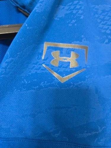 Under Armour Roy/Bl Sublimated Camo Short Sleeve 1/4zip Cage Jacket Pullover XL image 8