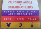 2 Disneyland California Angles 1991 Opening Night Commemorative Baseball Tickets — photo 6